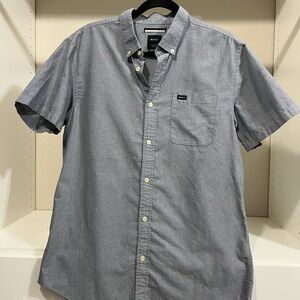 RVCA Gray Short Sleeve Button-Up Shirt